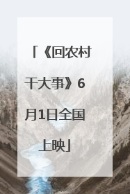 《回农村干大事》6月1日全国上映