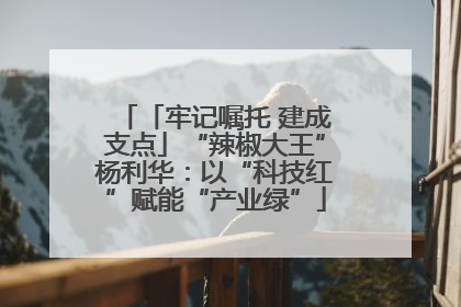 「牢记嘱托 建成支点」“辣椒大王”杨利华：以“科技红”赋能“产业绿”
