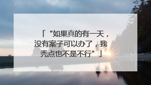 “如果真的有一天，没有案子可以办了，我秃点也不是不行”