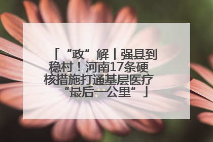 “政”解丨强县到稳村！河南17条硬核措施打通基层医疗“最后一公里”