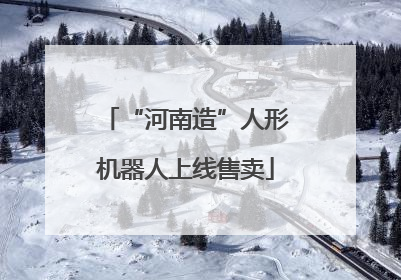 “河南造”人形机器人上线售卖