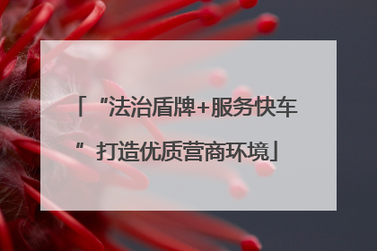 “法治盾牌+服务快车”打造优质营商环境