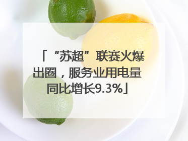“苏超”联赛火爆出圈，服务业用电量同比增长9.3%