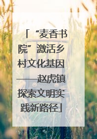 “麦香书院”激活乡村文化基因——赵虎镇探索文明实践新路径