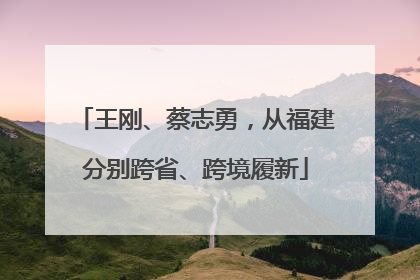王刚、蔡志勇，从福建分别跨省、跨境履新