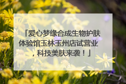爱心梦缘合成生物护肤体验馆玉林玉州店试营业，科技美肤来袭！