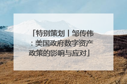 特别策划丨邹传伟：美国政府数字资产政策的影响与应对