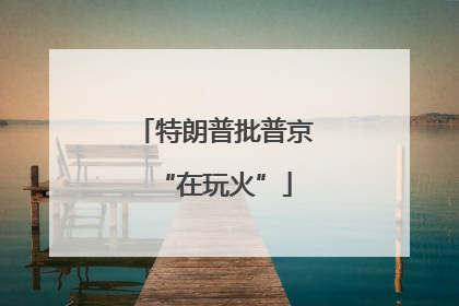 特朗普批普京“在玩火”