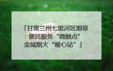甘肃兰州七里河区烟草：便民服务“微触点” 金城烟火“暖心站”