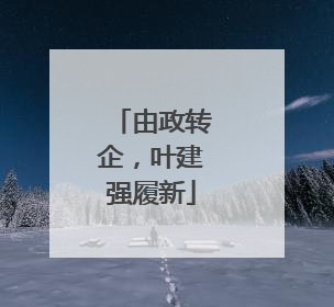由政转企，叶建强履新