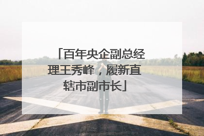 百年央企副总经理王秀峰，履新直辖市副市长