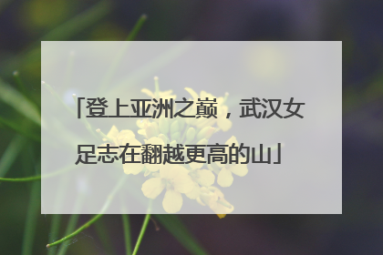 登上亚洲之巅，武汉女足志在翻越更高的山