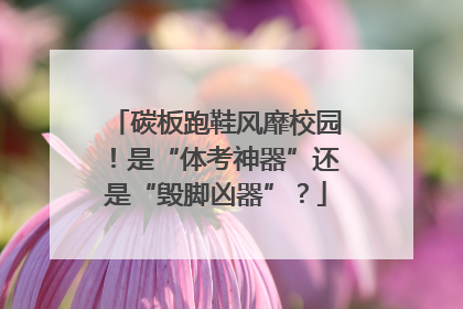 碳板跑鞋风靡校园！是“体考神器”还是“毁脚凶器”？