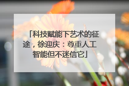 科技赋能下艺术的征途，徐迎庆：尊重人工智能但不迷信它