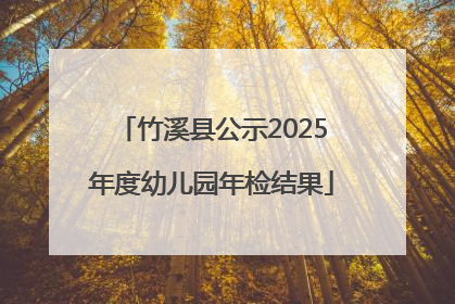 竹溪县公示2025年度幼儿园年检结果