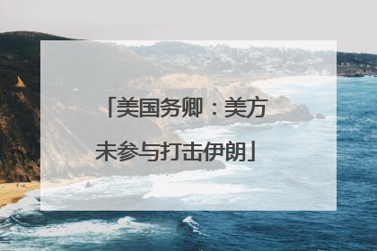 美国务卿：美方未参与打击伊朗