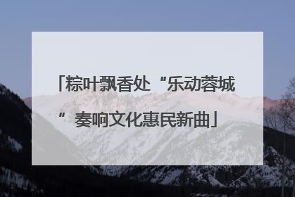 粽叶飘香处“乐动蓉城”奏响文化惠民新曲