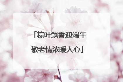 粽叶飘香迎端午 敬老情浓暖人心