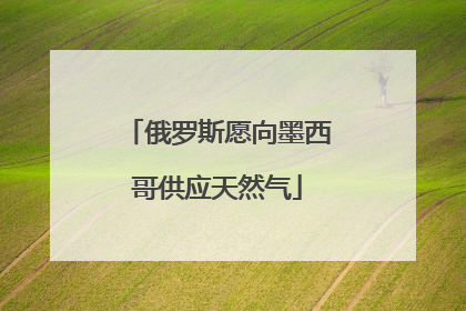 俄罗斯愿向墨西哥供应天然气