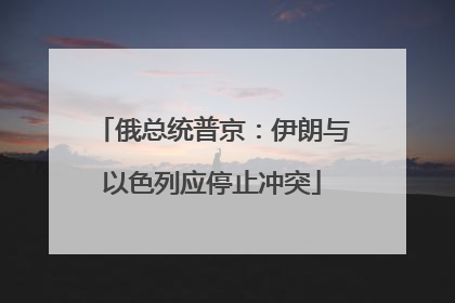 俄总统普京：伊朗与以色列应停止冲突
