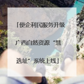 便企利民服务升级 广西自然资源“慧选址”系统上线
