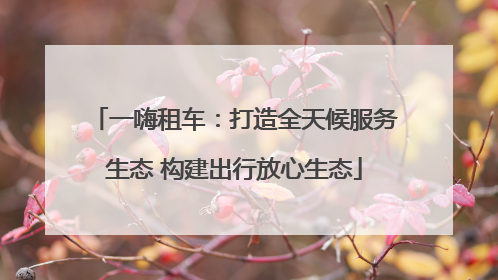 一嗨租车：打造全天候服务生态 构建出行放心生态
