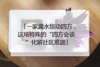 一家漏水惊动四方，这场特殊的“四方会谈”化解社区难题