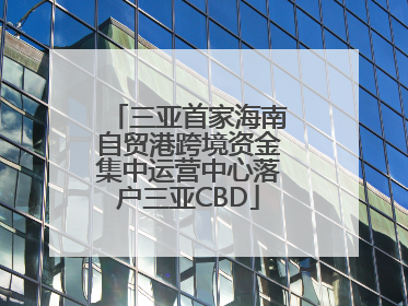 三亚首家海南自贸港跨境资金集中运营中心落户三亚CBD