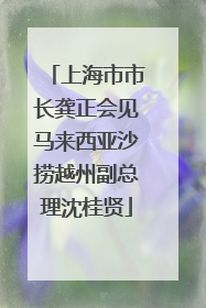 上海市市长龚正会见马来西亚沙捞越州副总理沈桂贤