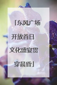 东风广场开放首日 文化盛宴贯穿晨昏