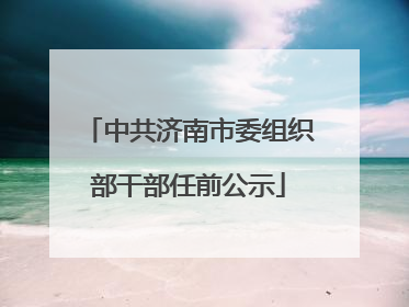 中共济南市委组织部干部任前公示