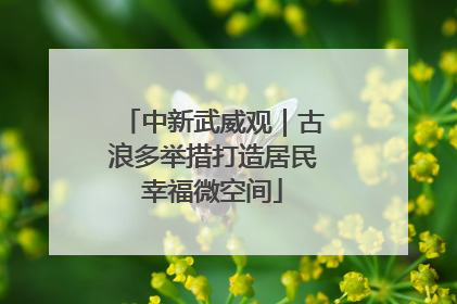 中新武威观｜古浪多举措打造居民幸福微空间