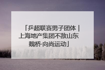 乒超联赛男子团体｜上海地产集团不敌山东魏桥·向尚运动