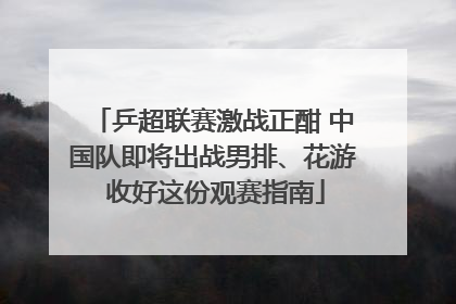 乒超联赛激战正酣 中国队即将出战男排、花游 收好这份观赛指南