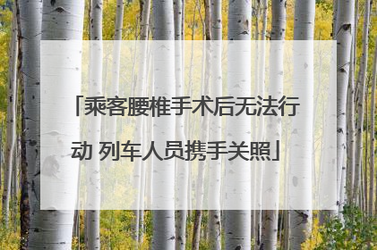 乘客腰椎手术后无法行动 列车人员携手关照