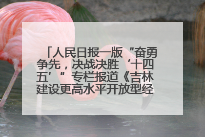 人民日报一版“奋勇争先，决战决胜‘十四五’”专栏报道《吉林建设更高水平开放型经济新体制》