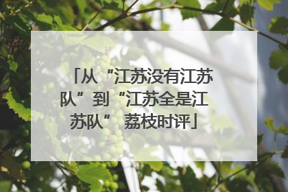 从“江苏没有江苏队”到“江苏全是江苏队” 荔枝时评
