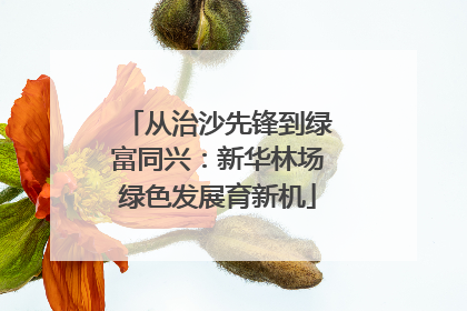 从治沙先锋到绿富同兴：新华林场绿色发展育新机