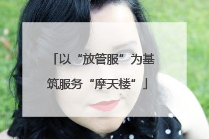 以“放管服”为基筑服务“摩天楼”