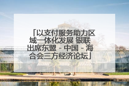 以支付服务助力区域一体化发展 银联出席东盟－中国－海合会三方经济论坛