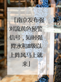 南京发布强对流黄色预警信号，短时强降水和8级以上阵风马上就来