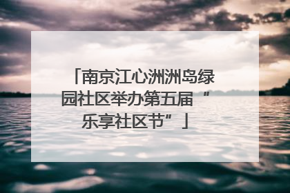 南京江心洲洲岛绿园社区举办第五届“乐享社区节”