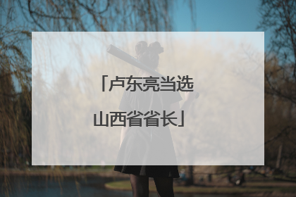 卢东亮当选山西省省长