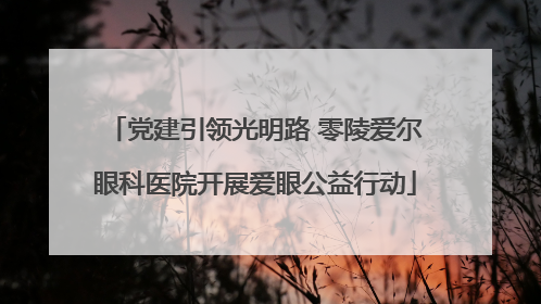 党建引领光明路 零陵爱尔眼科医院开展爱眼公益行动