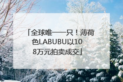 全球唯一一只！薄荷色LABUBU以108万元拍卖成交
