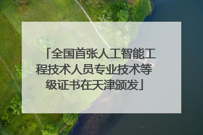 全国首张人工智能工程技术人员专业技术等级证书在天津颁发