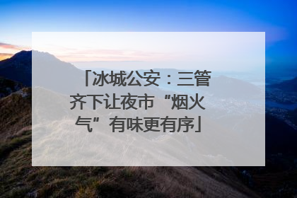 冰城公安：三管齐下让夜市“烟火气”有味更有序