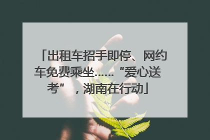 出租车招手即停、网约车免费乘坐……“爱心送考”，湖南在行动