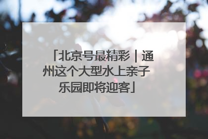 北京号最精彩｜通州这个大型水上亲子乐园即将迎客