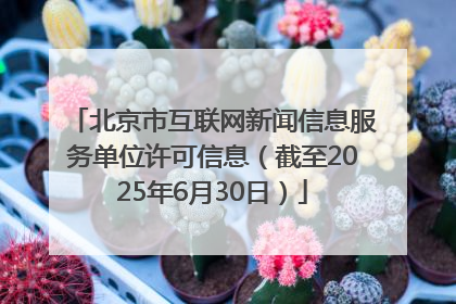北京市互联网新闻信息服务单位许可信息（截至2025年6月30日）